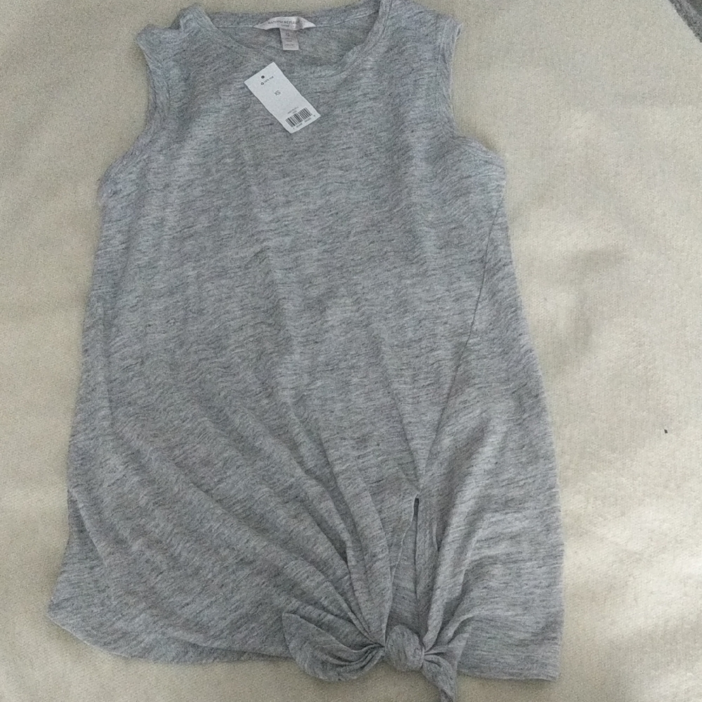 Banana Republic Heather Gray Knot-Front Tank Top